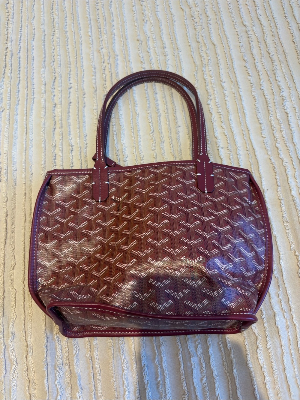 Burgundy Patterned Small Bag